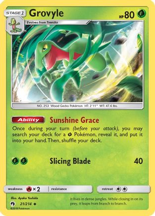 Grovyle (21/214) [Sun & Moon: Lost Thunder] Reverse Holofoil