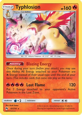 Typhlosion (42/214) [Sun & Moon: Lost Thunder] Reverse Holofoil