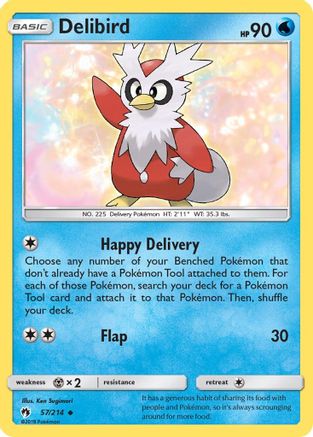 Delibird (57/214) [Sun & Moon: Lost Thunder] Reverse Holofoil