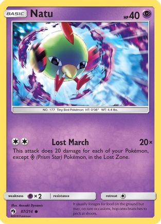Natu (87/214) [Sun & Moon: Lost Thunder] Reverse Holofoil