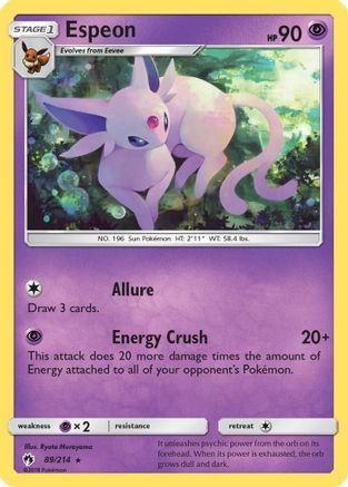 Espeon (89/214) [Sun & Moon: Lost Thunder] Reverse Holofoil