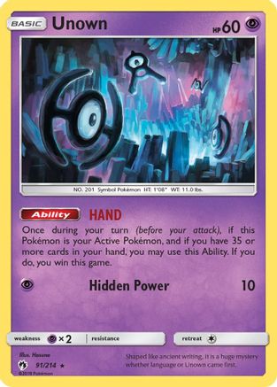 Unown (91/214) [Sun & Moon: Lost Thunder] Reverse Holofoil