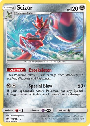 Scizor (126/214) [Sun & Moon: Lost Thunder] Reverse Holofoil