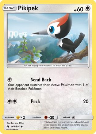 Pikipek (164/214) [Sun & Moon: Lost Thunder] Reverse Holofoil