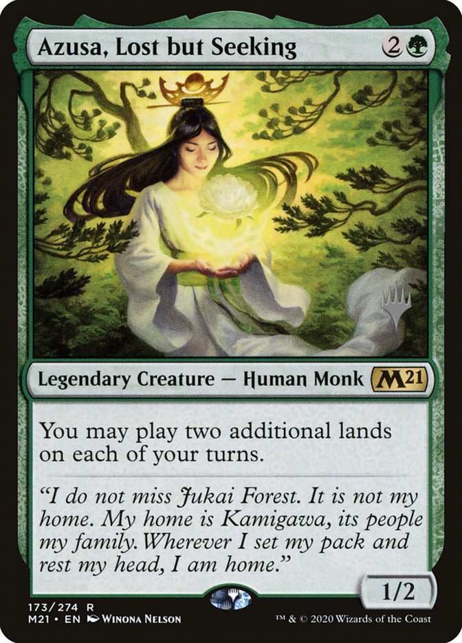 Azusa, Lost but Seeking (Promo Pack) [Core Set 2021 Promos] Foil