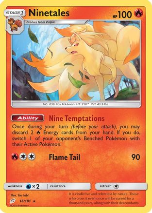 Ninetales (16/181) [Sun & Moon: Team Up] Reverse Holofoil