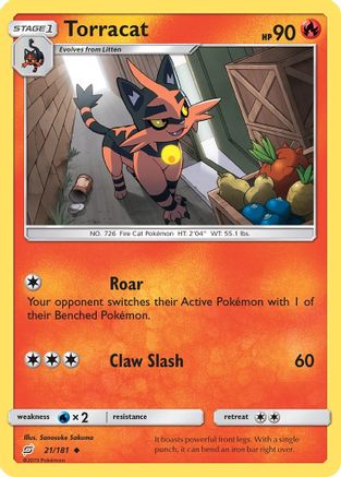 Torracat (21/181) [Sun & Moon: Team Up] Reverse Holofoil
