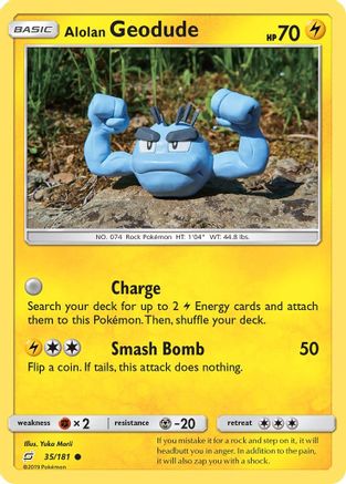 Alolan Geodude (35/181) [Sun & Moon: Team Up] Reverse Holofoil
