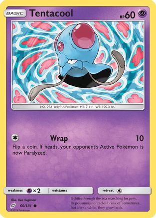 Tentacool (60/181) [Sun & Moon: Team Up] Reverse Holofoil