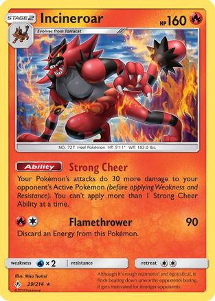 Incineroar (29/214) [Sun & Moon: Unbroken Bonds] Reverse Holofoil