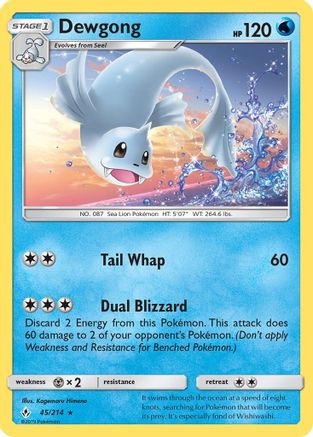 Dewgong (45/214) [Sun & Moon: Unbroken Bonds] Reverse Holofoil