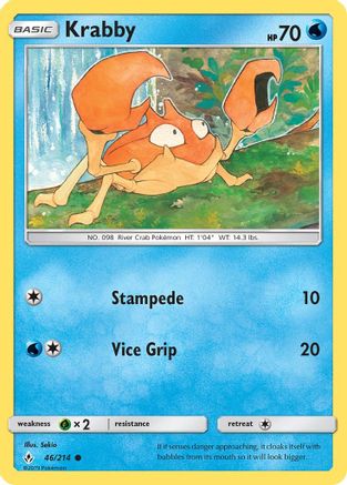 Krabby (46/214) [Sun & Moon: Unbroken Bonds] Reverse Holofoil