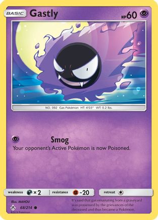 Gastly (68/214) [Sun & Moon: Unbroken Bonds] Reverse Holofoil