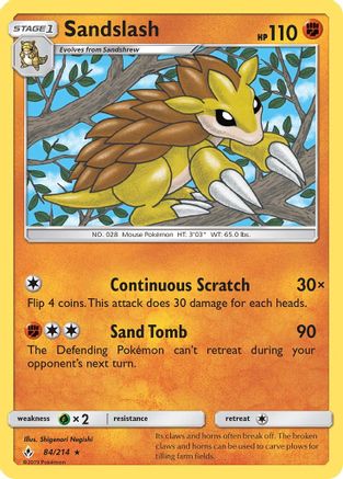 Sandslash (84/214) [Sun & Moon: Unbroken Bonds] Reverse Holofoil