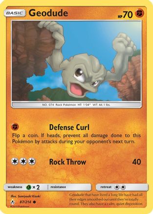 Geodude (87/214) [Sun & Moon: Unbroken Bonds] Reverse Holofoil