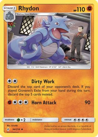 Rhydon (94/214) [Sun & Moon: Unbroken Bonds] Reverse Holofoil
