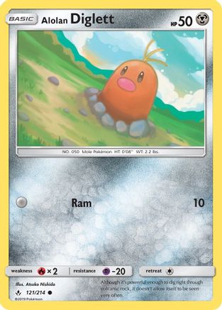 Alolan Diglett (121/214) [Sun & Moon: Unbroken Bonds] Reverse Holofoil