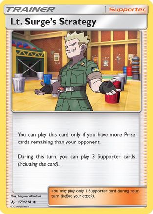 Lt. Surge's Strategy (178/214) [Sun & Moon: Unbroken Bonds] Reverse Holofoil