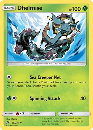 Dhelmise (20/236) [Sun & Moon: Unified Minds] Reverse Holofoil