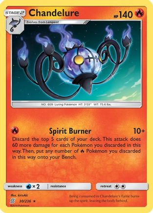 Chandelure (30/236) [Sun & Moon: Unified Minds] Reverse Holofoil