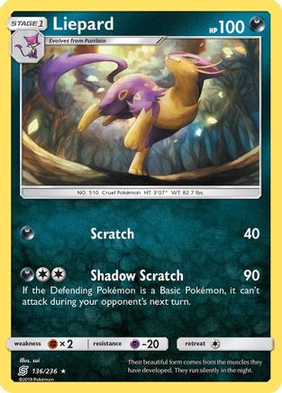 Liepard (136/236) [Sun & Moon: Unified Minds] Reverse Holofoil