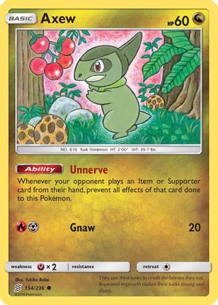 Axew (154/236) [Sun & Moon: Unified Minds] Reverse Holofoil