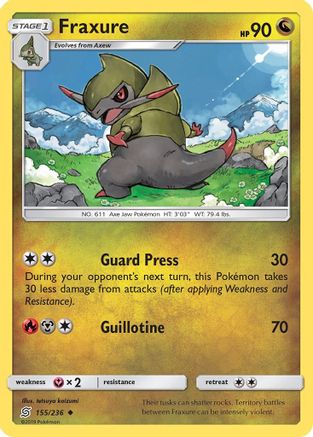 Fraxure (155/236) [Sun & Moon: Unified Minds] Reverse Holofoil