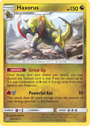 Haxorus (156/236) [Sun & Moon: Unified Minds] Reverse Holofoil