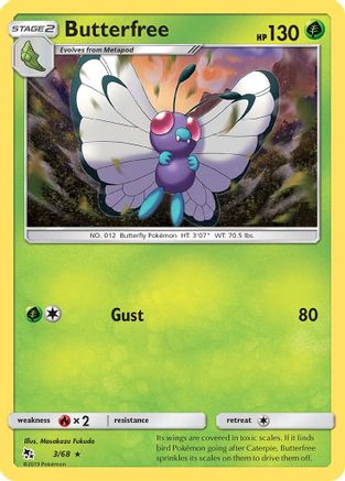 Butterfree (3/68) [Sun & Moon: Hidden Fates] Reverse Holofoil