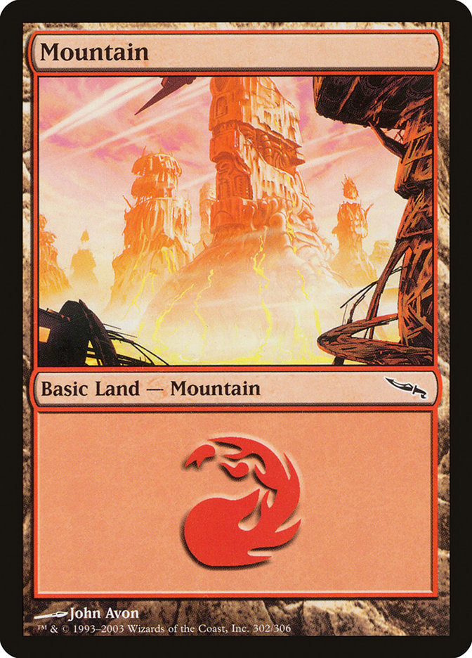 Mountain (302) [Mirrodin] Foil