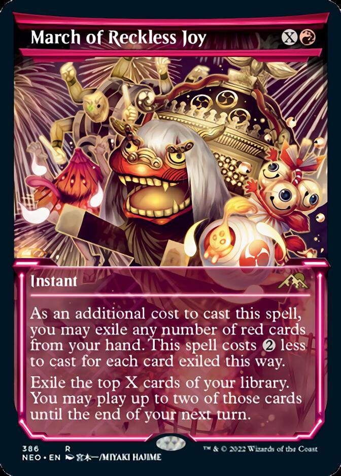 March of Reckless Joy (Showcase Soft Glow) [Kamigawa: Neon Dynasty] Foil