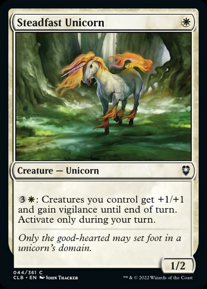 Steadfast Unicorn [Commander Legends: Battle for Baldur's Gate] Foil