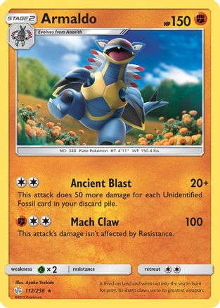 Armaldo (112/236) [Sun & Moon: Cosmic Eclipse] Reverse Holofoil