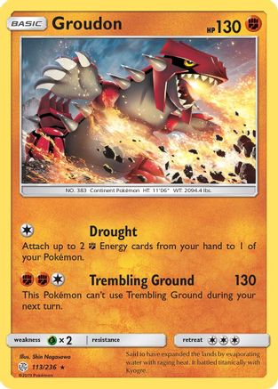 Groudon (113/236) [Sun & Moon: Cosmic Eclipse] Reverse Holofoil