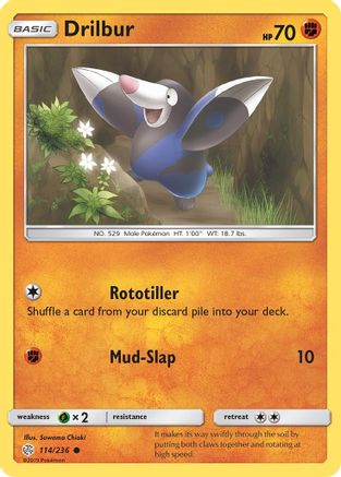 Drilbur (114/236) [Sun & Moon: Cosmic Eclipse] Reverse Holofoil