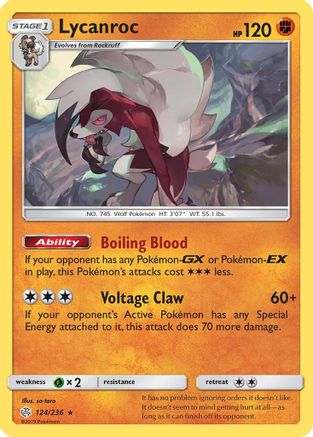 Lycanroc (124/236) [Sun & Moon: Cosmic Eclipse] Reverse Holofoil