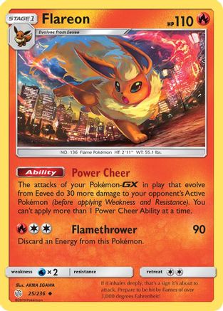 Flareon (25/236) [Sun & Moon: Cosmic Eclipse] Reverse Holofoil