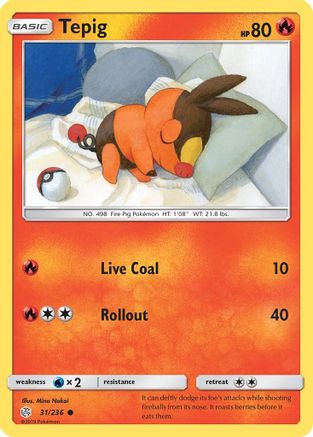Tepig (31/236) [Sun & Moon: Cosmic Eclipse] Reverse Holofoil