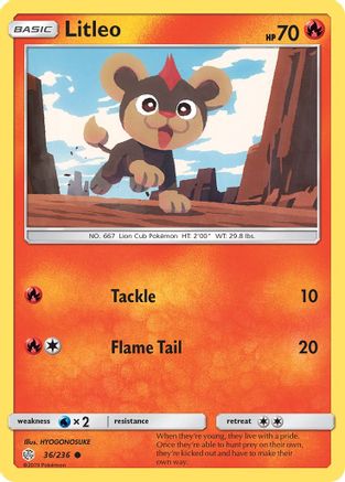 Litleo (36/236) [Sun & Moon: Cosmic Eclipse] Reverse Holofoil