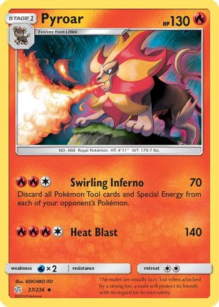 Pyroar (37/236) [Sun & Moon: Cosmic Eclipse] Reverse Holofoil