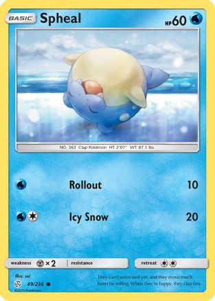 Spheal (49/236) [Sun & Moon: Cosmic Eclipse] Reverse Holofoil