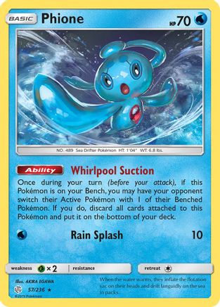 Phione (57/236) [Sun & Moon: Cosmic Eclipse] Reverse Holofoil