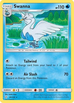 Swanna (60/236) [Sun & Moon: Cosmic Eclipse] Reverse Holofoil