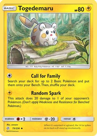 Togedemaru (73/236) [Sun & Moon: Cosmic Eclipse] Reverse Holofoil