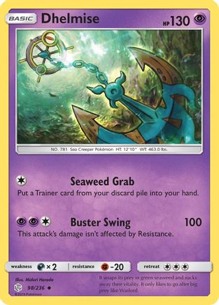 Dhelmise (98/236) [Sun & Moon: Cosmic Eclipse] Reverse Holofoil