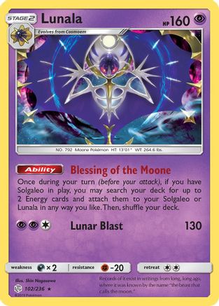 Lunala (102/236) [Sun & Moon: Cosmic Eclipse] Reverse Holofoil