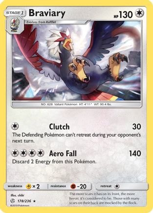 Braviary (178/236) [Sun & Moon: Cosmic Eclipse] Reverse Holofoil