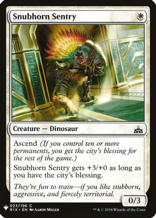 Snubhorn Sentry  [The List Reprints]