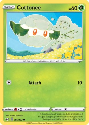 Cottonee (005/202) [Sword & Shield: Base Set] Reverse Holofoil