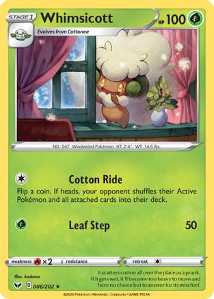 Whimsicott (006/202) [Sword & Shield: Base Set] Reverse Holofoil